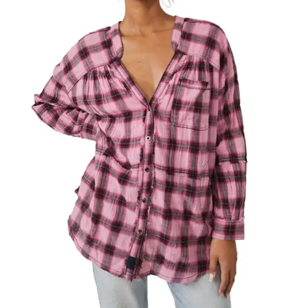 Free People One of the Boys Plaid Tunic